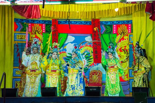 Asia / Thailand - August 28th 2019 : Chinese Opera Actress. Performers make up at backstage. 