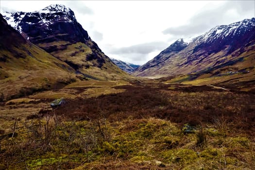 A beautiful valley near Ballaculish Glen Coe mountain range