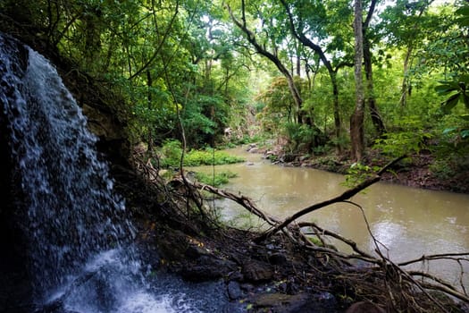 Waterfall and river in the Lomas de Barbudal Biological Reserve, Costa Rica