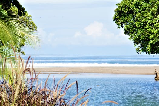 View from Quebrada Bonita river mouth to the Pacific Ocean