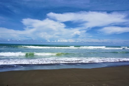 View on the pacific ocean at Playa Dominical, Costa Rica