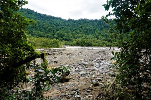 Volcanic sediment and river photographed from Braulio Carrillo National Park, Costa Rica