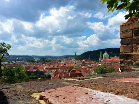 Stunning view from the castle of Prague to the old town