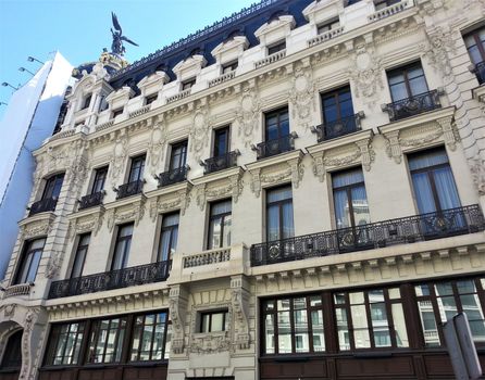 Famous house in the Gran Via of Madrid, Spain