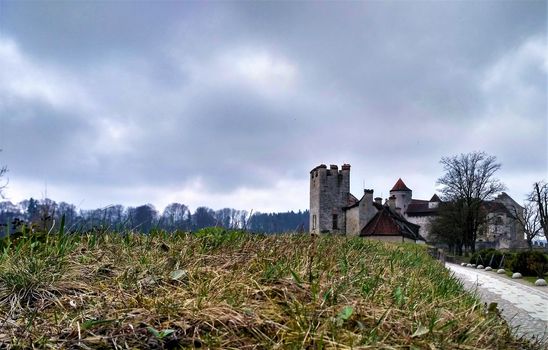 Castle of Burghausen looking mysterious and dramatic