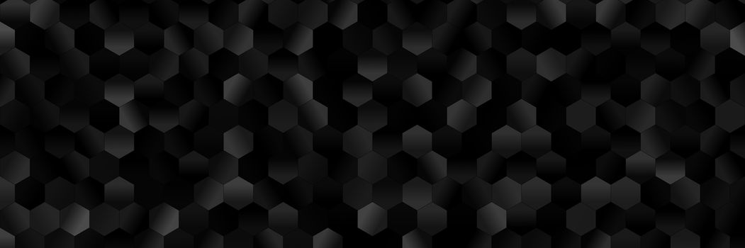 Black abstract hexagon pattern background illustration