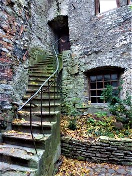 Stairs in the Dominican Saint Catherine's Monastery of Tallinn, Estonia