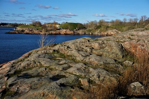 Beautiful view over the island of Suomenlinna, Finland