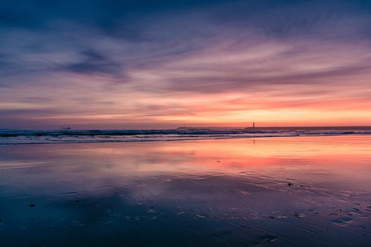 Beautiful landscape view of a beach at sunset