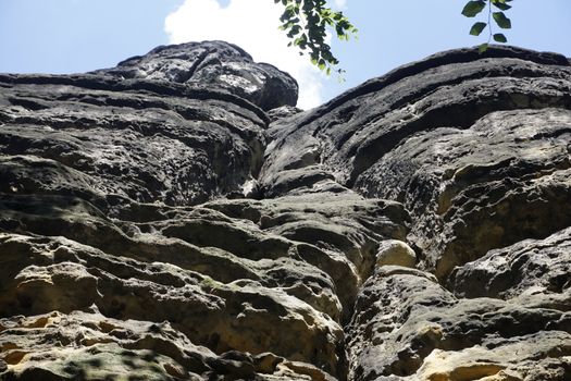 Surface of a sandstone rock in Saxon Switzerland, Germany