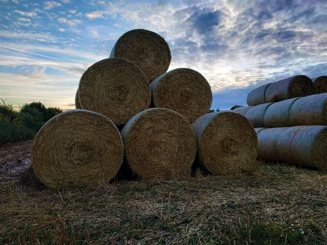 Some stapled hay bales spotted in Stetten, Germany