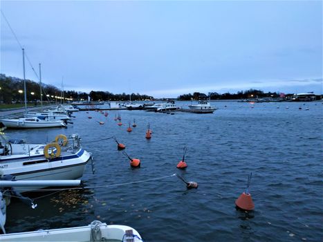 Boats in the Merisataman yacht club between Eira and Ullanlinna in Helsinki, Finland