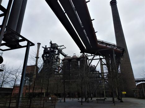 Impressive view on blast furnance in Duisburg-Nord, Germany