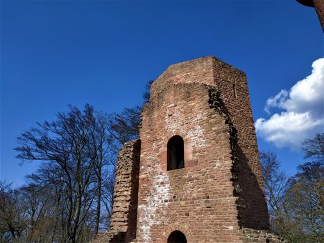 Tower of old monastery on the Heiligenberg in Heidelberg, Germany