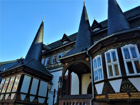 The beautiful town hall in the old town of Einbeck, Germany