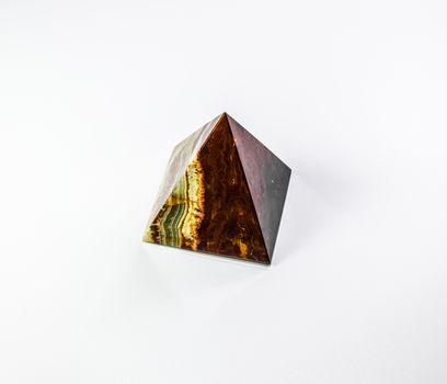Souvenir pyramids made of onyx. stone processing.