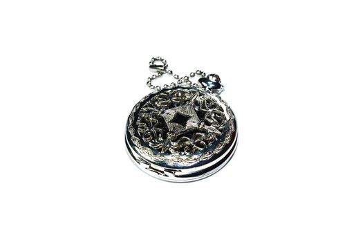 Steel pocket watch, shiny, a stainless steel.