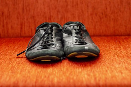 Old Black Walking Shoes, Vintage Black Walking Shoes