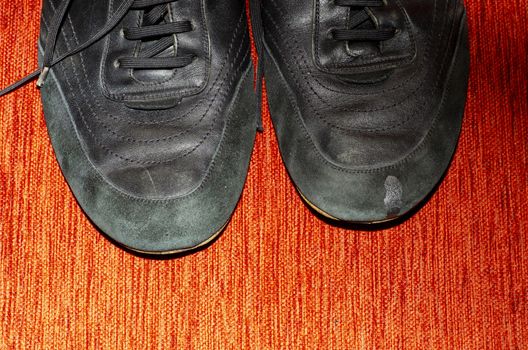 Old Black Walking Shoes, Vintage Black Walking Shoes