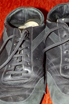 Old Black Walking Shoes, Vintage Black Walking Shoes