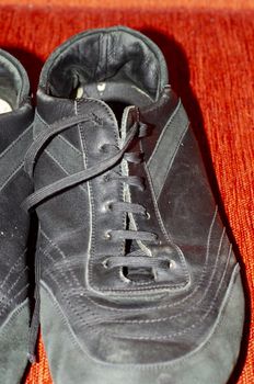 Old Black Walking Shoes, Vintage Black Walking Shoes