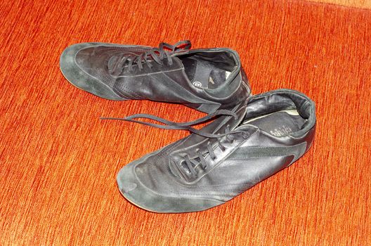 Old Black Walking Shoes, Vintage Black Walking Shoes