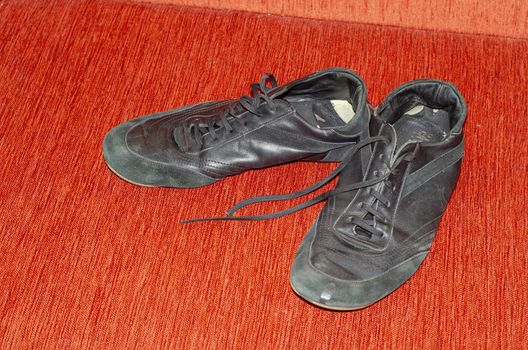 Old Black Walking Shoes, Vintage Black Walking Shoes