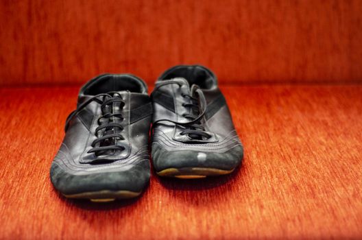 Old Black Walking Shoes, Vintage Black Walking Shoes