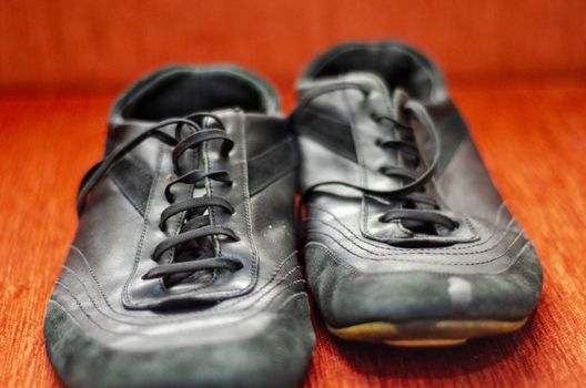 Old Black Walking Shoes, Vintage Black Walking Shoes