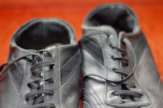 Old Black Walking Shoes, Vintage Black Walking Shoes