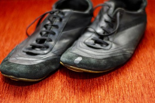 Old Black Walking Shoes, Vintage Black Walking Shoes