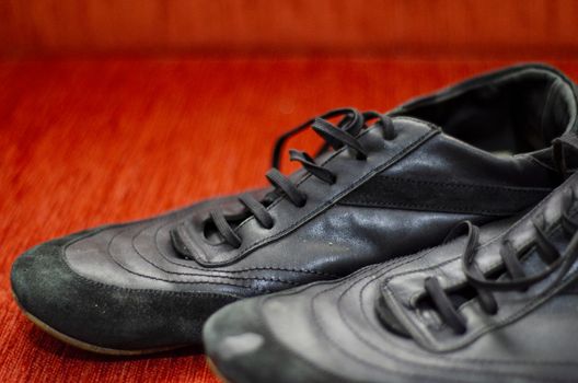 Old Black Walking Shoes, Vintage Black Walking Shoes