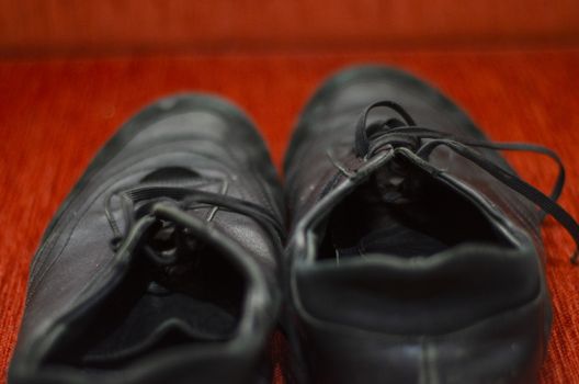 Old Black Walking Shoes, Vintage Black Walking Shoes