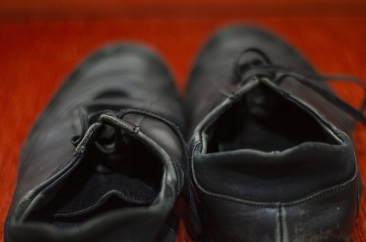 Old Black Walking Shoes, Vintage Black Walking Shoes