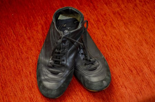 Old Black Walking Shoes, Vintage Black Walking Shoes