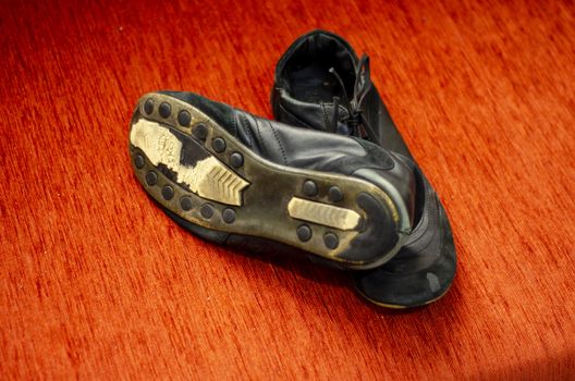 Old Black Walking Shoes, Vintage Black Walking Shoes