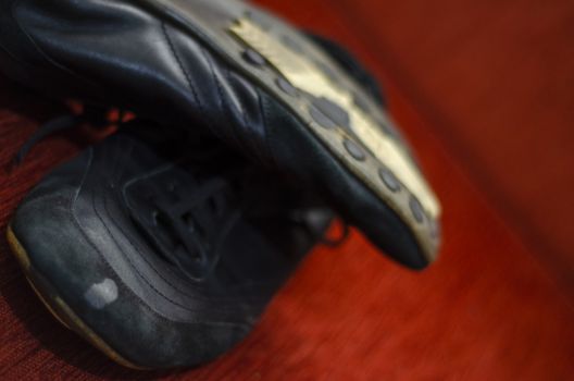 Old Black Walking Shoes, Vintage Black Walking Shoes