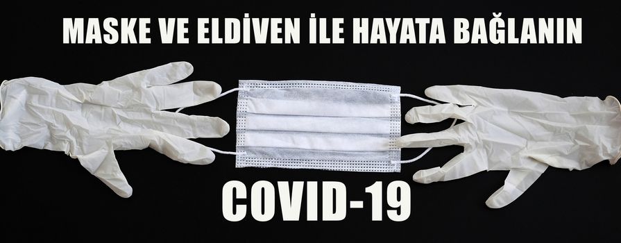 protective gloves and masks to Covidien-19 disease prevention,