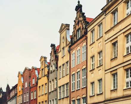 Gdansk, Poland circa January, 2020: Historical building in the Old Town in Gdansk, Poland