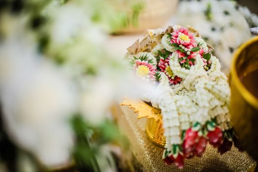 Flower garland for bride and groom (Thai traditional wedding)