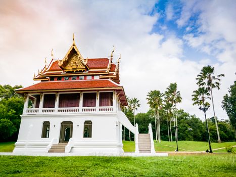 Pattaya Chonburi, Thailand. Thai gazebos-temple (sala) at Wat Yannasangwararam