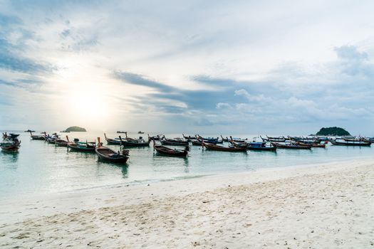 Koh Lipe island, Satun Thailand, Oct 2017: sunrise view of sunrise beach ko Lipe