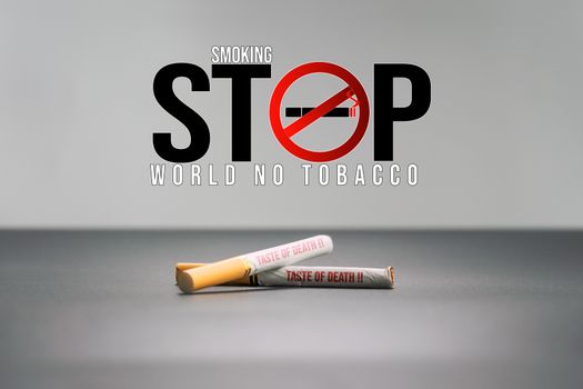 World No Tobacco Day. May 31st No Smoking Day. Poison of cigarette