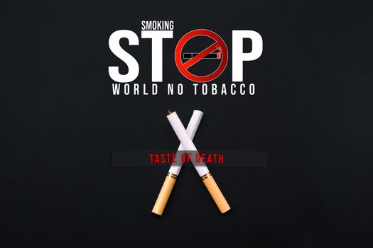 World No Tobacco Day. May 31st No Smoking Day. Poison of cigarette