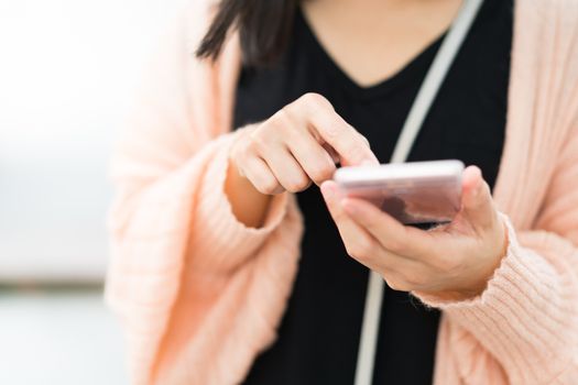 young student women shopping online on smartphone. business and modern lifestyle concept