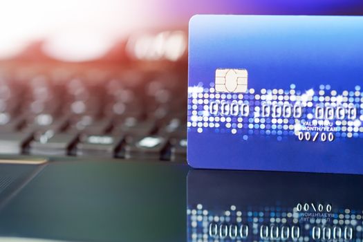 credit card the convenience shopping life concept. E-commerce shopping concept