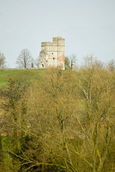 The remaining keep of the ruins of Donnington Castle in Newbury, Berkshire.