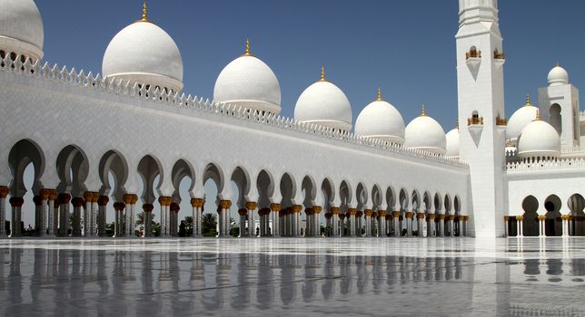 An inside view of the Sheikh Zayed Grand Mosque.