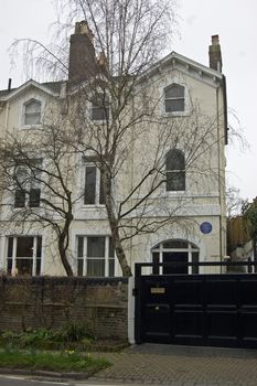Historic home of the author and novelist Katherine Mansfield (1888 - 1923) and her husband, the writer and critic John Middleton Murry (1889 - 1957) in Hampstead, North London.