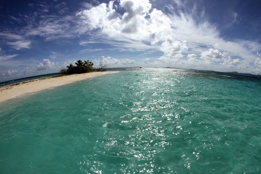 Sailing to a remote island off the coast of Puerto Rico.